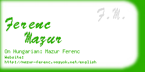 ferenc mazur business card